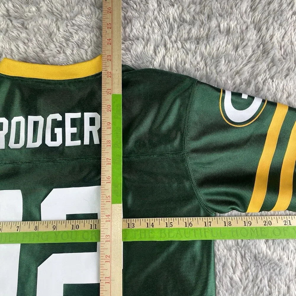 Aaron Rodgers Green Bay Packers Jersey Youth Large Green NFL Football Retro